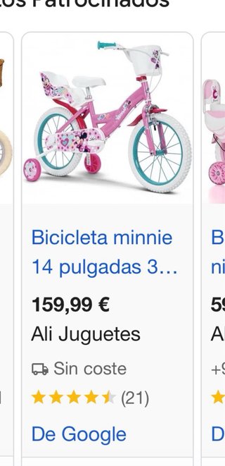 Bicicleta infantil Minnie Mouse rosa hasta 4 años