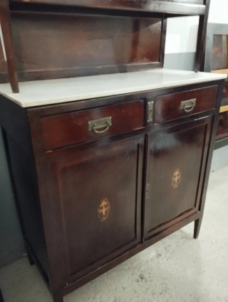 Mueble Alacena Antiguo Madera y Mármol