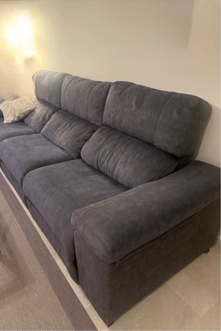 Sofá reclinable gris 3 plazas