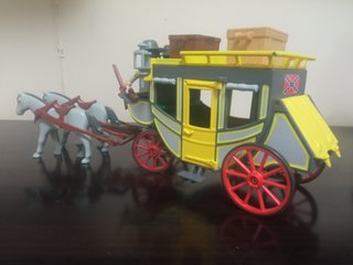 Diligencia del Oeste con 2 figuras