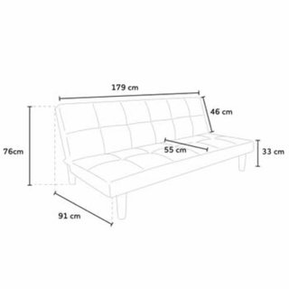 Sofá Cama Gris Tela 179ancho x 76alto x 91profund