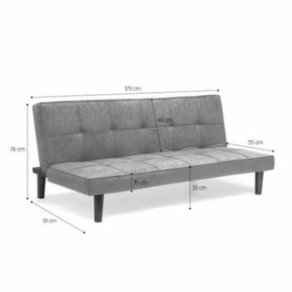 Sofá Cama Gris Tela 179ancho x 76alto x 91profund