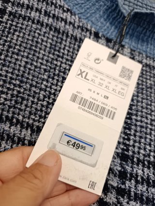 Vestido Zara vaquero con estampado de cuadros