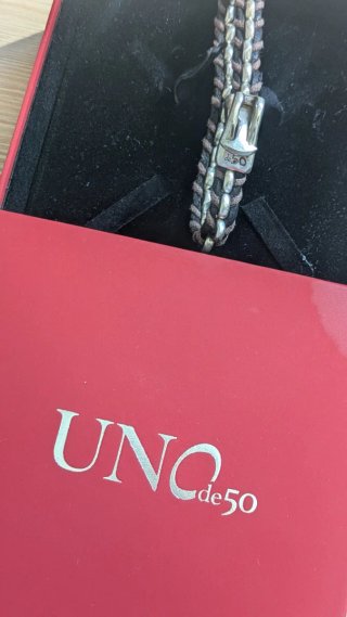 Pulsera UNO de 50 cuero y plata