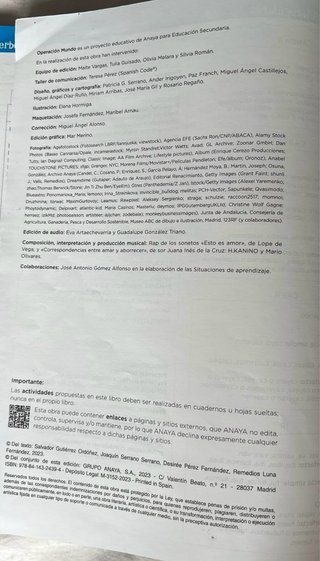 Lengua y Literatura, 2 ESO, Operación mundo
