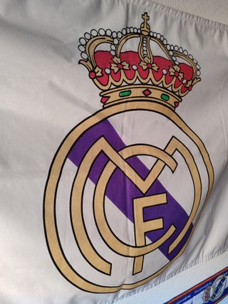 Antigua bandera Real Madrid fútbol años 80 d 1'25m