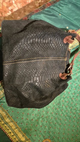 Bolso Cuero/Nobuck Italiano Luisa Vannani Negro/Ma