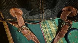 Bolso Cuero/Nobuck Italiano Luisa Vannani Negro/Ma