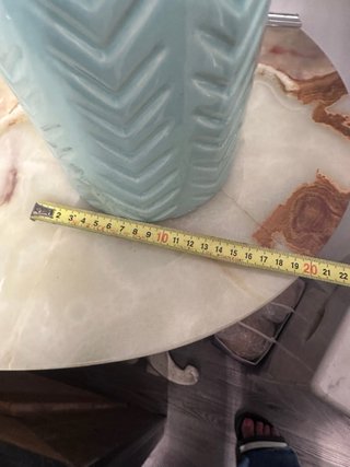 Jarrón de cerámica azul teal