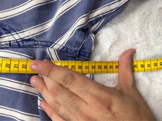 Vintage Blue White Striped Bermuda Shorts Casual