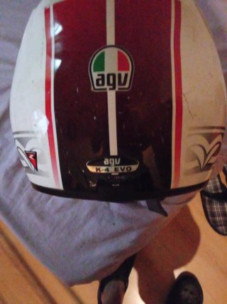 Casco Moto AGV Rojo Blanco K-4 EVO 73/8-71/2