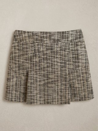 Falda de cuadros beige y gris