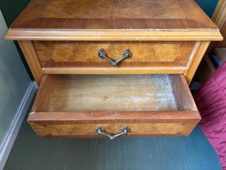 Mesilla vintage madera 2 cajones