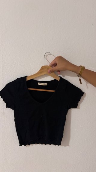 Top escotado Pull&Bear negro
