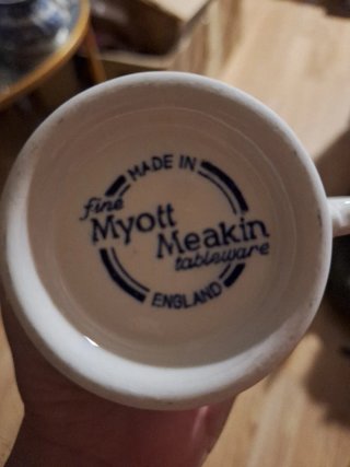 Juego de café porcelana inglesa azul y blanco