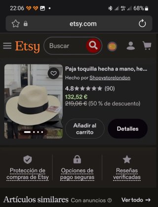 Sombrero Panamá Original Hecho a Mano
