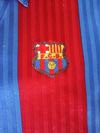 Camiseta Meyba Fútbol Rayas Azul/Roja