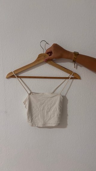 Top Bershka Blanco Tirantes