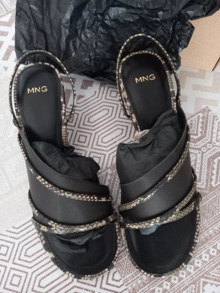 Sandalias Mango Tiras Animal Print