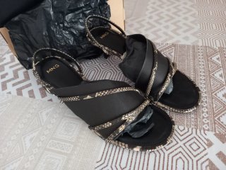 Sandalias Mango Tiras Animal Print