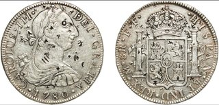 8 Reales México 1780 Mo FF Carlos III Plata