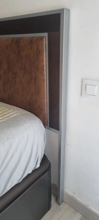 Cabecero Cama 150cm Piel y Madera
