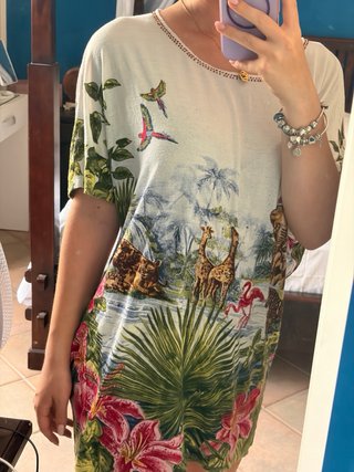 Maglia Derhy vintage perline stile jungle Y2K