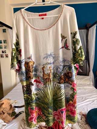 Maglia Derhy vintage perline stile jungle Y2K