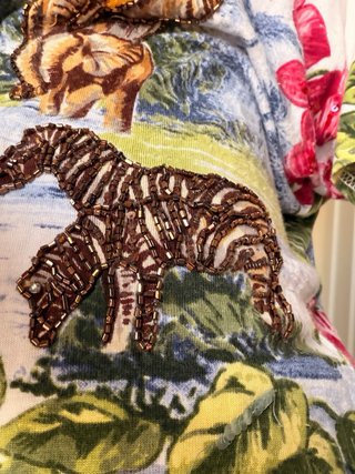 Maglia Derhy vintage perline stile jungle Y2K