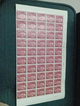Hoja 100 sellos Franco 10 céntimos