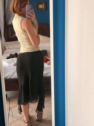 Gonna Derhy nera elegante vintage