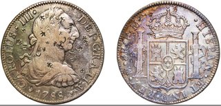 8 Reales México 1788 Mo FM Plata Carlos III