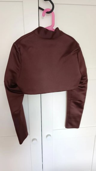 Vestido de fiesta y bolero marrón