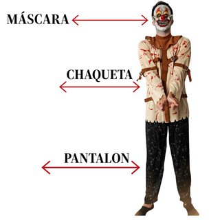Disfraz Payaso Loco Talla Única S/M con Mascara