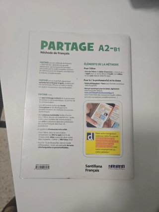 PARTAGE A2/B1 LIVRE+CAHIER