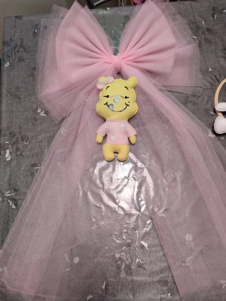 Fiocco nascita tulle rosa