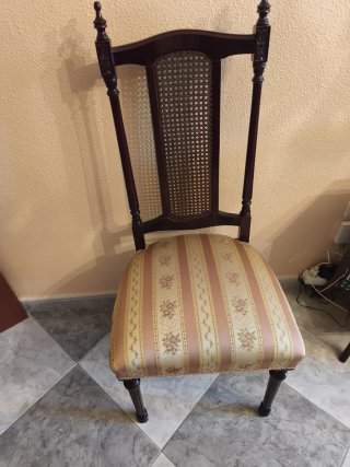 6 Sillas Salón Tapizadas Madera