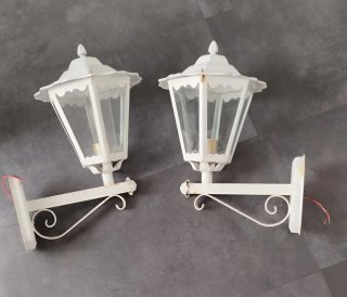 2 Faroles de forja blancos
