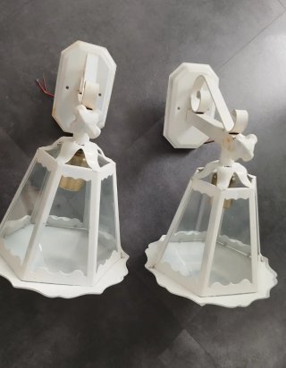 2 Faroles de forja blancos