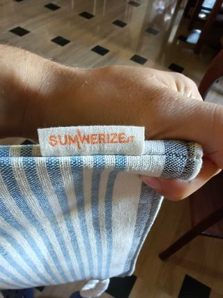 Borsetta Tiaré a righe bianco e e blu