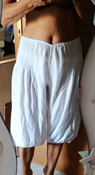 Pantalone harem al ginocchio seta 50%