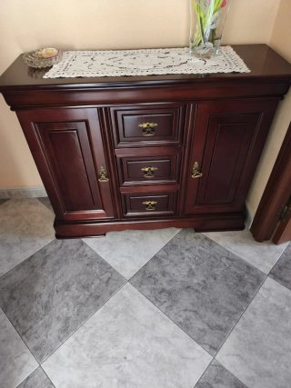 Mueble de entrada madera y cristal