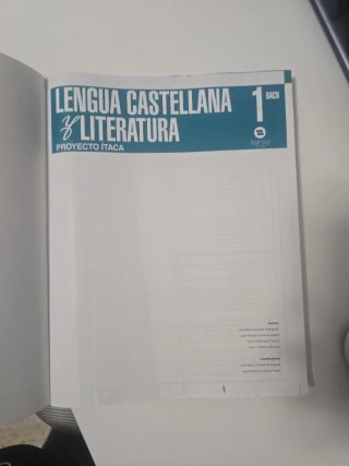 Lengua castellana y literatura, 1 BACH.
