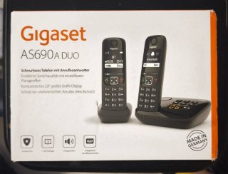 Gigaset AS690A DUO Teléfono Inalámbrico Negro