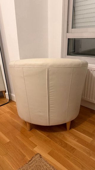 Sillón Ikea Bakla Blanco Piel Sintética