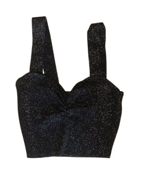 Top fiesta tirantes negro brillo