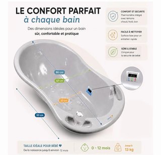 Bañera Tega Baby Lux Gris