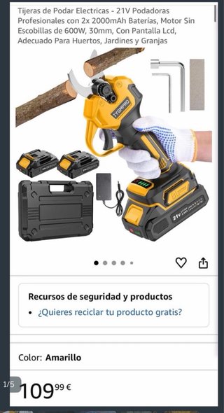 Tijeras Podar Eléctricas 21V 600W