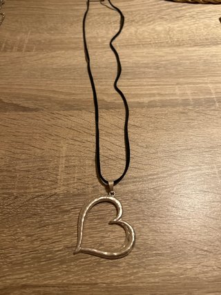 Collar Corazón Plata Negro