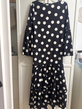 Traje Flamenca Lunares Blanco Negro